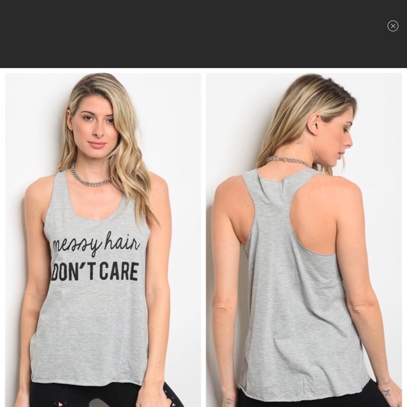 Couture Gypsy Tops - “Messy Hair Don’t Care” Graphic Tank